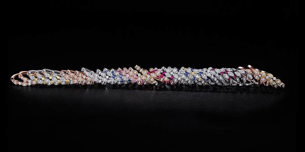 Henri Daussi multi colored diamond jewelry