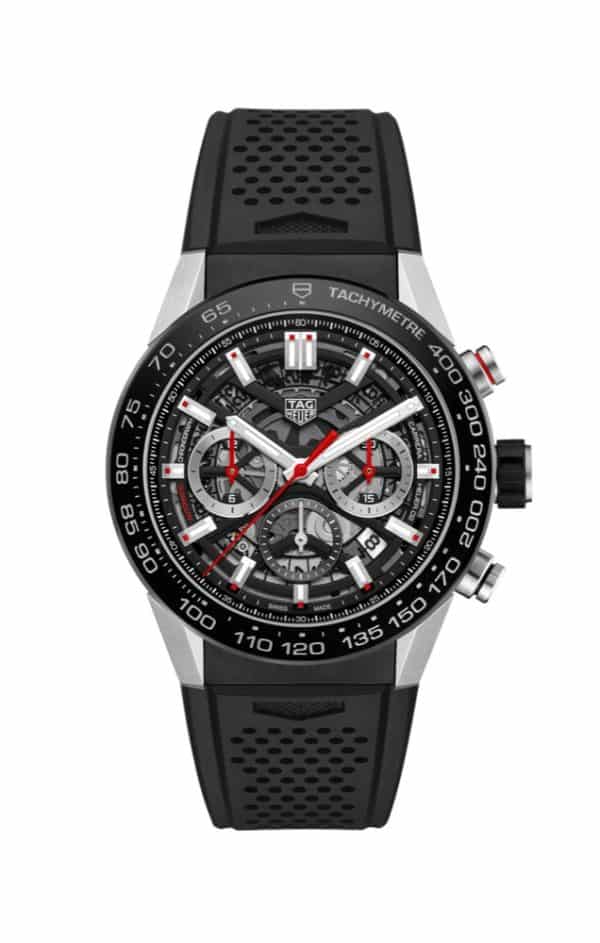 TAG Heuer Carrera  Heuer 02 Automatic Mens Black Rubber Chronograph