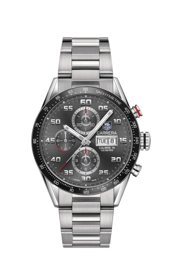 TAG Heuer Carrera Calibre 16 Day Date Mens Grey Steel Chronograph