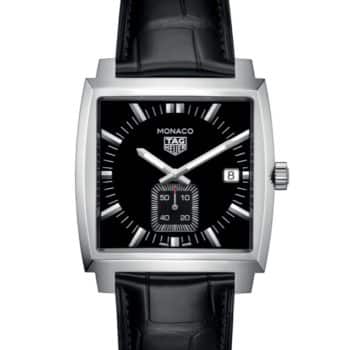 TAG Heuer Monaco  Quartz Ladies Black Leather Watch