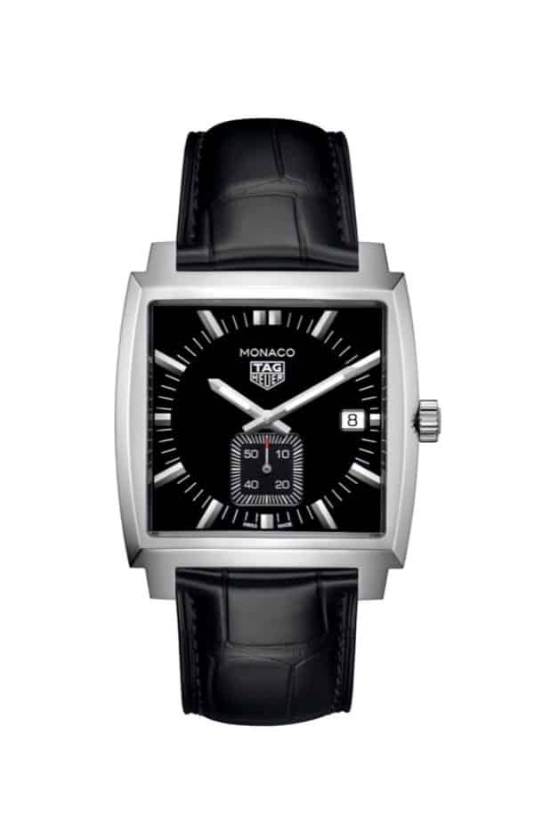 TAG Heuer Monaco  Quartz Ladies Black Leather Watch