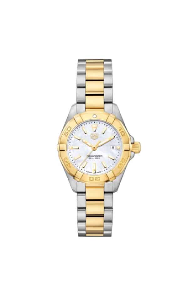 TAG Heuer Aquaracer  Quartz Ladies Mother of Pearl Steel & Yellow Gold Coating Watch v2