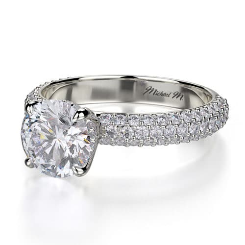 MICHAEL M Crown Solitaire with Side Diamonds