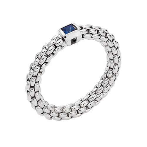 FOPE Souls Collection White Gold Sapphire Flex'it Ring