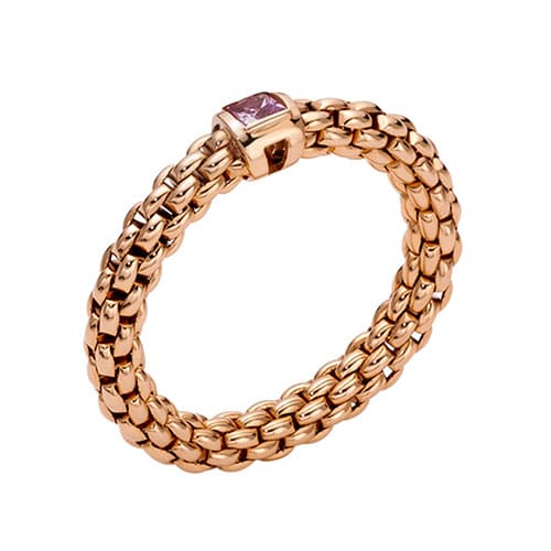 FOPE Souls Collection Rose Gold Pink Sapphire Flex'it Ring